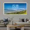 Decoración de Pared Paisaje Montaña Nevada Rizhao Reloj de Pared Calendario Perpetuo Digital Reloj Electrónico Reloj de Pared de Fondo para Sala de Estar del Hogar