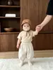 Roupas de Verão para Bebê Camiseta de Manga Curta para Bebê Estilo Fino 0-3 Anos Criança Pequena Gola Redonda Versátil Camada Base Top Cor Sólida Manga Meia Roupas