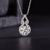 Collar de diamantes de imitación importados para transmisión en vivo de Tiktok, clásico para mujer, con colgante de calabaza de moda de diamantes redondos de cuatro garras, cadena para clavícula
