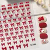 Adesivos de Unha Laço Vermelho 5D Em relevo Tridimensional Festivo Laço DIY Adesivos de Arte para Unhas Acessórios Sl Modelo