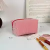 Bolsa de Maquillaje Bordada de Gasa de Gran Capacidad a Rayas Bolsa Portátil para Maquillaje de Salida Bolsa de Artículos de Tocador de Viaje