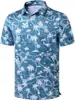 Camisa Polo de Golf para Hombre Estampada Manga Corta Dry Fit Cuello Camisa Transpirable Humedad Camisa Polo para Hombre