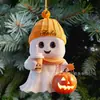 Halloween Abóbora Maligna Gato Alado Esqueleto Casal Fantasma Pequeno Pingente Pequeno de Acrílico Plano 2D