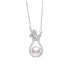 Bolsa de la Suerte Collar de Plata de Ley 925 para Mujer Lujo Accesible Cadena para Clavícula de Perla Natural de Agua Dulce Regalo de San Valentín Colgante