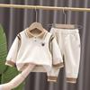 Novo Estilo Outono Conjunto Moletom para Meninos e Meninas, Roupas de Bebê e Crianças, Conjunto de Duas Peças de Manga Comprida da Moda Primavera e Outono Fabricante Atacado