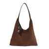Bolsa tote grande de estilo vintage coreano para mulheres, bolsa de mão simples para outono de 2026 para trabalho e deslocamento, bolsa de ombro e de axila