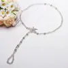 Accesorios de Moda Transfronterizos Tobillera Sexy de Mariposa con Diamantes Completos Joyería para el Pie de Rhinestone Estilo Playa Perla Multicapa de Moda Europea y Americana