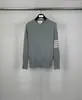 Direto da Fábrica Tb Tom Outono e Inverno Novo Clássico Quatro Listras Gola Redonda Lã Australiana Manga Longa Camisa para Homens e Mulheres Mesmo Estilo Lã