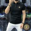 Camisa Polo Masculina Sense de Alta Qualidade 2025 Manga Curta Verão Nova para Homens de Meia-Idade e Jovens Slim-fit Casual Camisa Masculina Turnaround