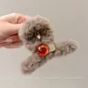 Pinza de garra de felpa grande y moderna para mujer, linda y única, pinza de tiburón para otoño e invierno, alto valor estético, realza el volumen del cabello, accesorio para el cabello