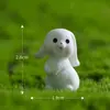 Nuevos, adorables conejitos blancos en miniatura para paisajismo, accesorios de decoración DIY - una encantadora y linda figura de conejito blanco