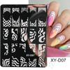 Placa de aço nova para nail art transfronteiriça Linhas geométricas francesas Irregular Sorriso Ferramentas de impressão para nail art em aço inoxidável