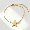 Moda Japonesa Coreana Diseño Simple Fresco de Nicho Pulsera Colgante de Estrella de Acero Inoxidable Broche de Langosta Pulsera Delgada