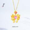 Joyería de oro Jin Yan con arena agua hielo luna hermosa chica guerrera amor lazo colgante anillo joyería de personalidad femenina