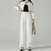 Jeans Negros de Tiro Alto de Pierna Ancha para Mujer Primavera y Otoño 2024 Otoño Nuevo Pantalones Rectos Tubo Pequeños Estrechos Otoño e Invierno