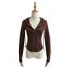 Ropa de mujer moderna YPFF estilo europeo y americano abrigo con correa trasera otoño e invierno Nuevo suéter con capucha con cremallera sudadera de moda