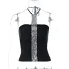 Top Camisola de Tirantes Cruzados con Lentejuelas 2026 Transfronterizo, Sexy y de Alta Gama, Ajustado con Detalles Fruncidos, Versátil y Moderno