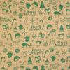 Papel de Presente Kraft Natalino Vintage Transfronteiriço Papel de Presente Boneco de Neve Rena de Natal terno