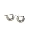 Pendientes de Botón Geométricos Dorados y Plateados de Alto Brillo, Estilo Francés Minimalista, Pendientes de Plata Cepillada de Gama Alta