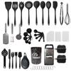 Espátula de Silicone Transfronteiriça, Colher de Sopa, Frigideira Antiaderente, Espátula de Silicone de Grau Alimentício, Conjunto de Utensílios de Silicone para Casa em Mármore, Personalizado