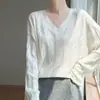 Suéter de lana de terciopelo retorcido con cuello en V, estilo retro casual francés para mujer, tejido ligero y cálido, jersey cálido para capa base