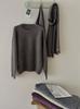 Suéter de mujer de manga larga con cuello redondo de temperamento a la moda y de alta calidad de terciopelo de yak, otoño e invierno, holgado, casual, tipo jersey, venta al por mayor