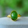 Cobre embutido Hetian jade moda anel de ouro lingote de superfície anel de jade jade anel anel de fornecimento ao vivo