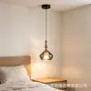 Lámpara colgante pequeña de cristal retorcido de lujo moderno, estilo nórdico para comedor, barra de bar, candelabro de una cabeza para ambiente de dormitorio, pasillo y recibidor