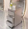 Armário de corte de cabelo de aço inoxidável para barbearia prateleira de armazenamento para salão de cabeleireiro pequeno armário carrinho armário de ferramentas simples para barbearia