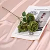 3 rosas búlgaras, flores artificiales para bodas, arreglo de piso, pared de fondo de rosas, decoración suave, arreglo floral, flores falsas