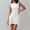 Amazon 2025 Vestido ajustado de color sólido nuevo sin mangas sexy Spice Girls europeo y americano con cuello de un solo personaje Espalda ajustada