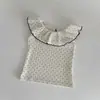 Camiseta sin mangas de verano estilo INS para bebé niña, con lunares y cuello con volantes, camiseta básica a la moda estilo coreano
