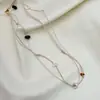Collar Único de Diseñador Hecho a Mano con Cuentas para Mujer, Cadena para Clavícula Multicapa Versátil y Apilable, Bolso de Cierre de Nicho