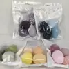 Set de 4 Borlas de Polvo Perlado en Caja, Esponja de Belleza, Borla para Cushion, Esponja de Maquillaje, Borla de Polvo Angulada en Forma de Gota de Agua