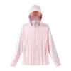 Ropa de Protección Solar de Seda de Hielo para Hombres y Mujeres, Hilo Original con Sensación de Hielo, Ropa de Protección Solar UPF50+, Anti-UV, Visera Desmontable, Chaqueta Amigable con la Piel