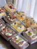 Caja Transparente con Acolchado de Algodón Elevado para Rollo de Pastel de Moda, Rollo de Toalla Suiza Japonesa, Caja de Empaque para Postre Mousse