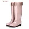 Botas de lluvia de caña alta con forro polar para mujer, zapatos de agua elegantes, botas de lluvia, botas de agua, cálidas, impermeables, cubrebotas antideslizantes para cocina, zapatos de goma, adulto