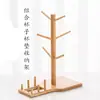 Soporte para tazas de bambú directo de fábrica, soporte simple para tazas de árbol, soporte para tazas de madera, almacenamiento con acabado, estante para tazas creativo para el hogar