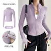 Secado rápido perchero para ropa cuello ajustado corte slim mostrar figura delgada ropa de fitness mostrar figura delgada chaqueta deportiva para yoga running chaqueta deportiva para entrenamiento de Pilates ropa de yoga