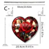 Dia dos Namorados Rosa Coração Formato Rosa Acrílico 2D Porta/Janela Jardim Pendurado Enfeites Decorações de Feriado Adereços