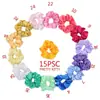 Scrunchies de tecido acetinado de 40 cores, transfronteiriços europeus e americanos, elásticos de cabelo Amazon, faixas elásticas, acessórios de cabelo da moda