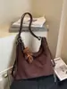 Bolsa Grande Escarchada Maillard para Mujer 2025 Nuevo Bolso Tote Retro de Gamuza Textura Otoño e Invierno Letra Bolso de Axila