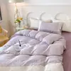 Estilo Coreano Fresco e Simples Todo Algodão Musseline Dupla Renda Estilo Conjunto de Quatro Peças Capa de Edredom de Algodão Puro Lençol com Elástico Estilo Conjunto de Três Peças Roupa de Cama