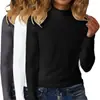Tops de otoño e invierno, terciopelo alemán de cuello semi-alto, terciopelo de doble cara, ajuste ceñido, capa interior, camisa base cálida, camiseta de manga larga para hombre al por mayor