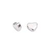 Cuentas de acero inoxidable pulidas de tamaño pequeño con forma de corazón y orificio pasante, accesorios de joyería, collar de cuentas, cuentas espaciadoras de amor de moda, material de cuentas