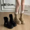 Botas Martin de ante con suela gruesa, que aumentan la altura, estilo páramo, para mujer, nueva colección otoño 2026, botines adelgazantes, botas de montar hasta la pantorrilla, botas de moda