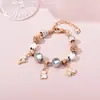 Panjia 2025 Nuevo Oso Blanco Trébol Delfín Cuentas de Agujero Grande Colgante Pulsera Listo para la Venta