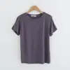 Camiseta versátil base para casa para mulheres slim fit verão roupa íntima gola redonda fina solta modal algodão