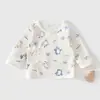 Ropa Jingqi para Recién Nacidos Camisa de Manga Corta Primavera y Otoño 0-3 Meses Top de Algodón Puro para Bebé Ropa de Monje para Bebé