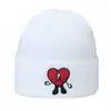 Gorro de punto bordado de Bad Bunny, conejo malo, cantante transfronterizo, gorro de lana cálido de dibujos animados europeo y americano, gorro tipo pea para hombre y mujer